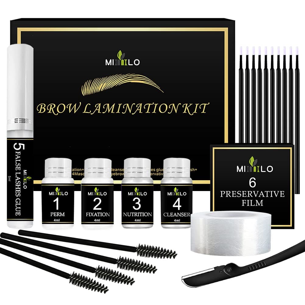 Brow Lamination Kit & Lash Lift Kit, Eyebrow Lamination Kit,Brow Lift Kit,Eyebrow Perming Kit,DIY Perm for Fuller Eyebrows,Suitable for Salon & Home Use,Long Lasting Formula Lasts 5-8 Weeks