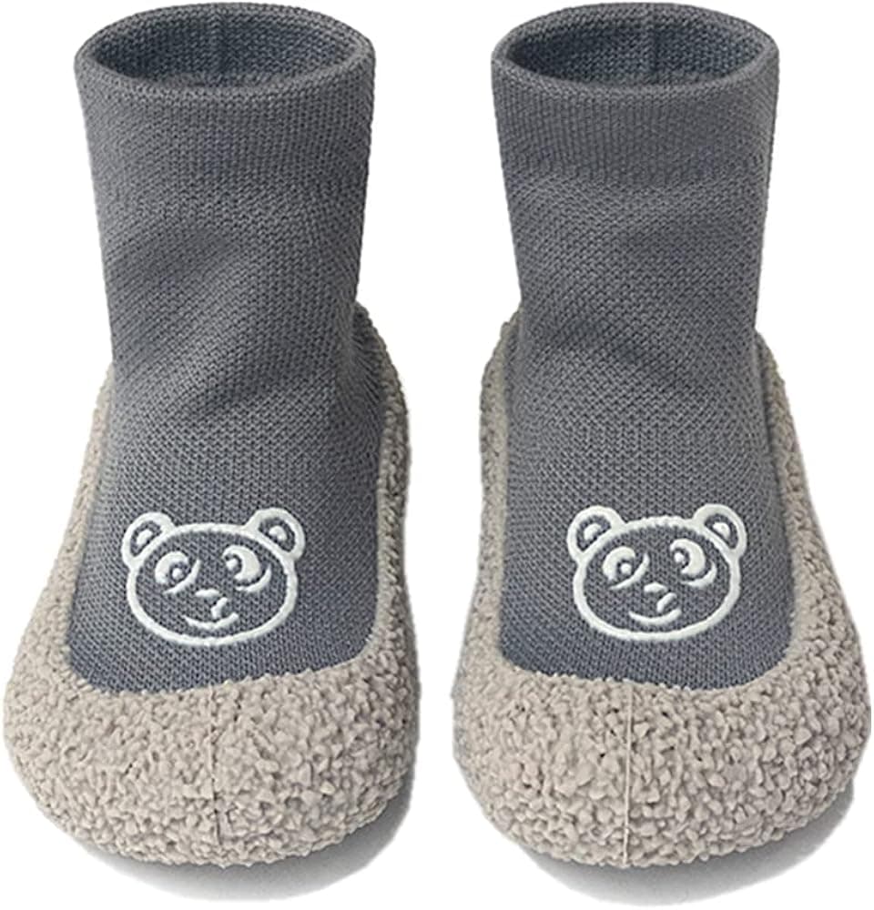 HOVELL Baby Kid Non-slip Rubber Sole Socks Shoes Indoor House Floor Bootie Slipper for Toddler Girls Boys