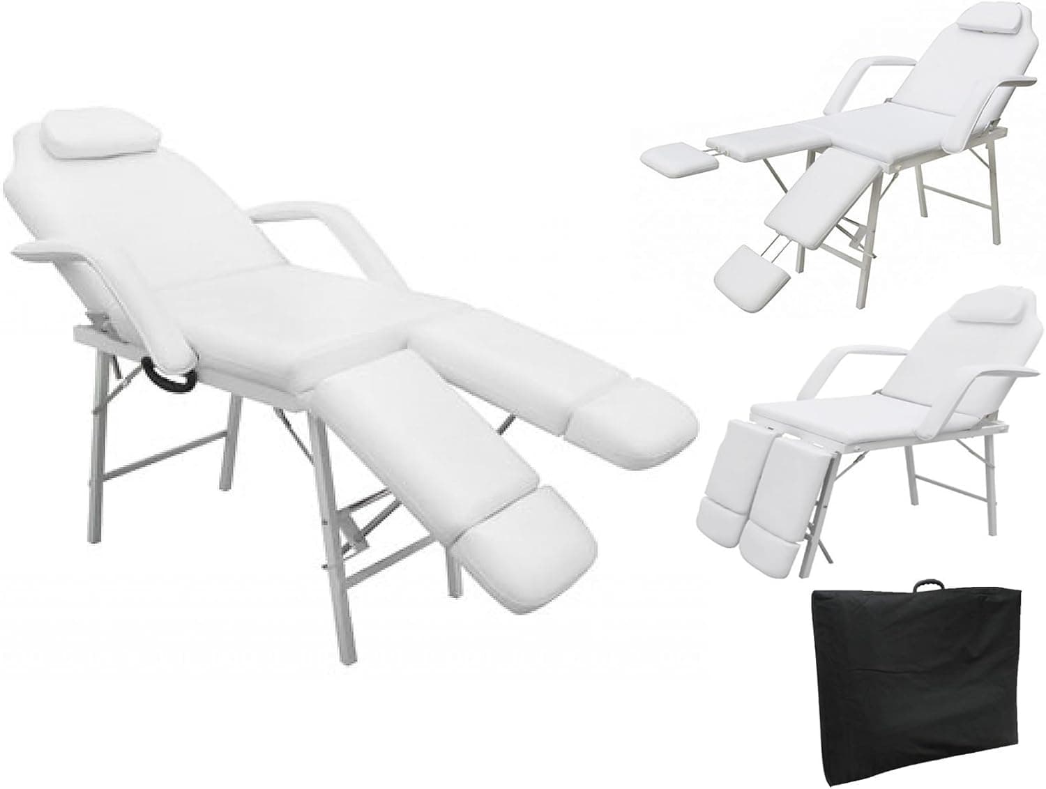 GOPLUS 75" Portable Tattoo Parlor Spa Salon Facial Bed Beauty Massage Table Chair White