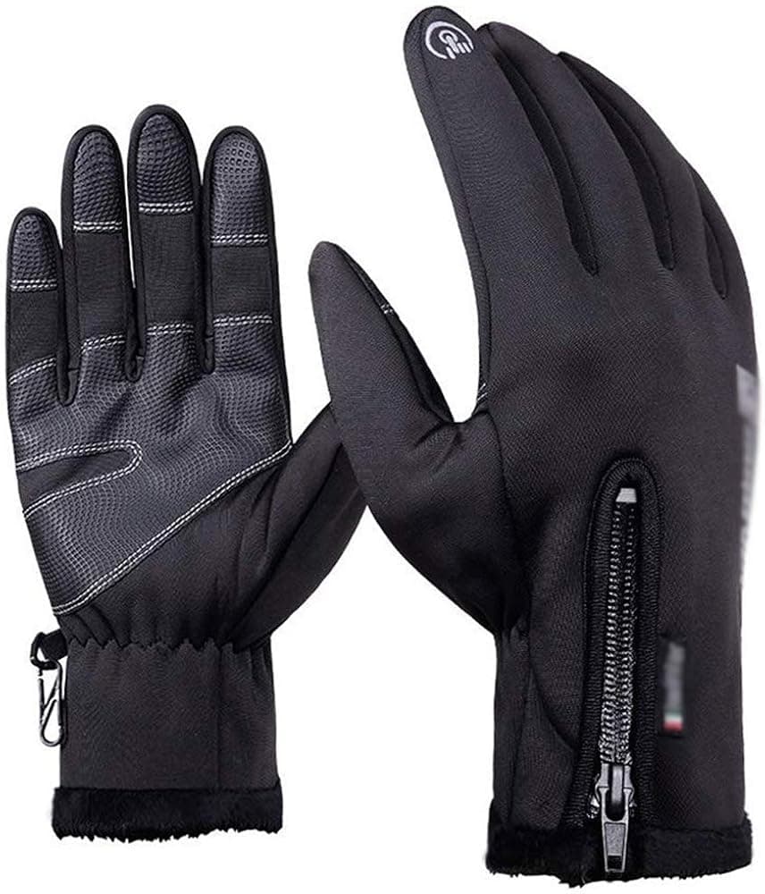 Winter Gloves Touchscreen Gloves with Velvet Zipper Warm Winter Gloves Windproof Water Resistant Anti-skid Sports Mountaineering skiing/Riding / Cycling/Motorcycle Gloves for Men & Women