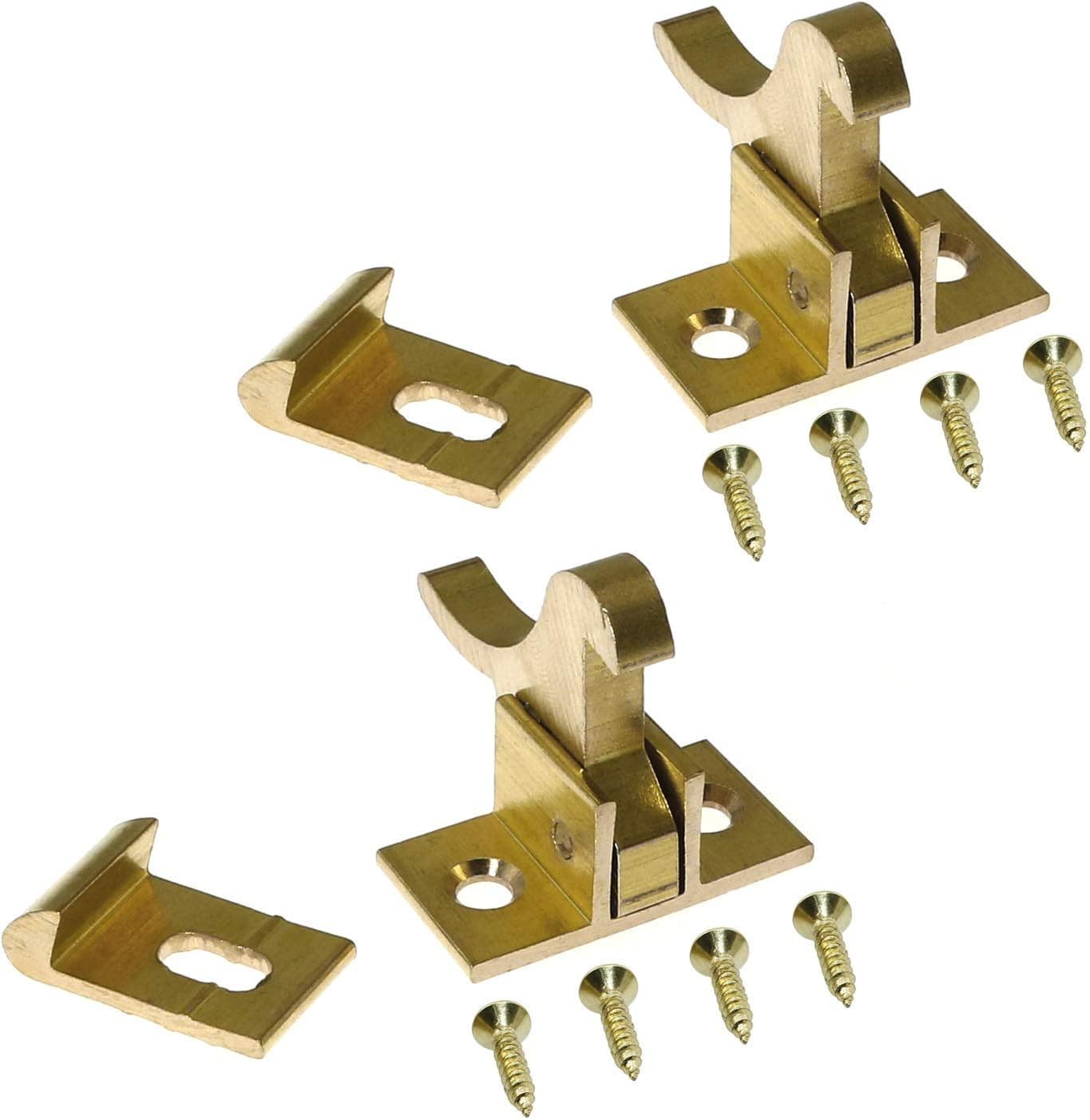 Magic&shell Elbow Latch 2Set Brass Heavy Duty Door Latch with Screws for Bedroom Bathroom Window Cabinet and Closets