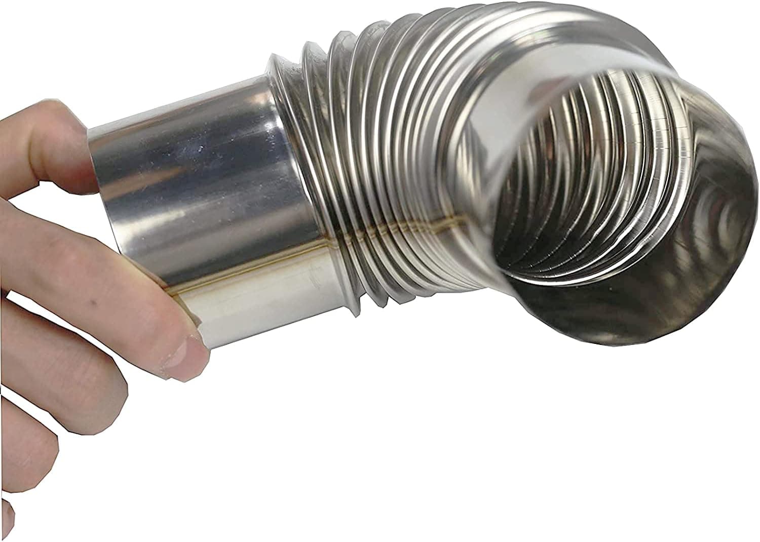 SoloWilder Elbow Stove Pipe 90 Degree Chimney Extension Stainless Steel Exchange Flue Adapter Tube, Diameter 2.36inch
