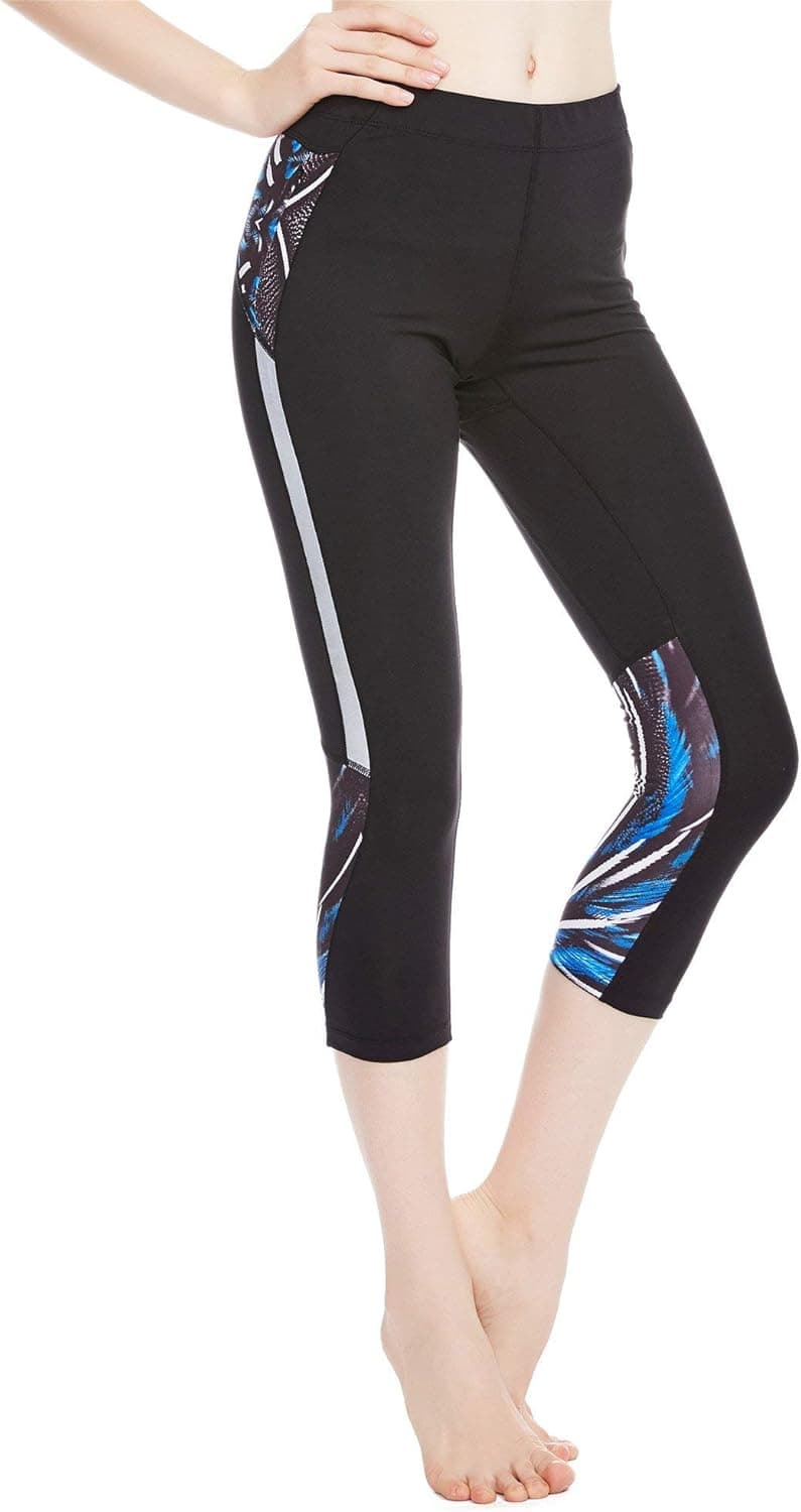 icyzone Workout Capri Leggings for Women - Active Athletic Yoga Pants Exercise Gym Running Tights