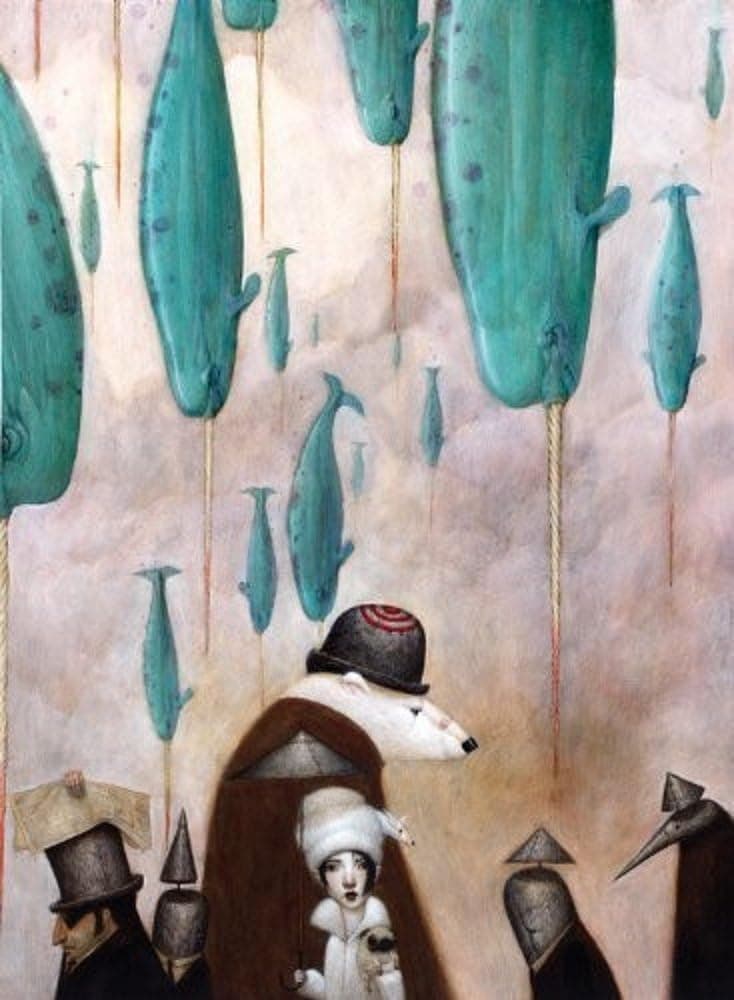Artifact Puzzles - Bill Carman Narwhal Rain Wooden Jigsaw Puzzle
