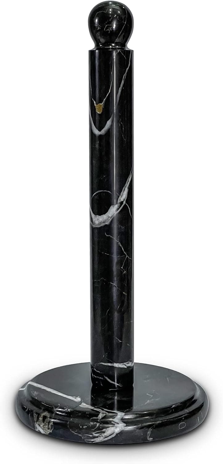 TheWolfard Luxury Handmade Black and Gold Marble Paper Towel Holder Stand for Kitchen Countertop, Dining Table, Cabinet, Bathrooms & Housewarming Gifts., 12.5x6x6 (PTH2021)