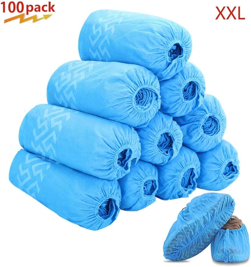 Disposable Boot & Shoe Covers 200 Pack (100 Pairs) | Non-Slip, Durable, Indoor | Protect Your Home, Floors and Shoes