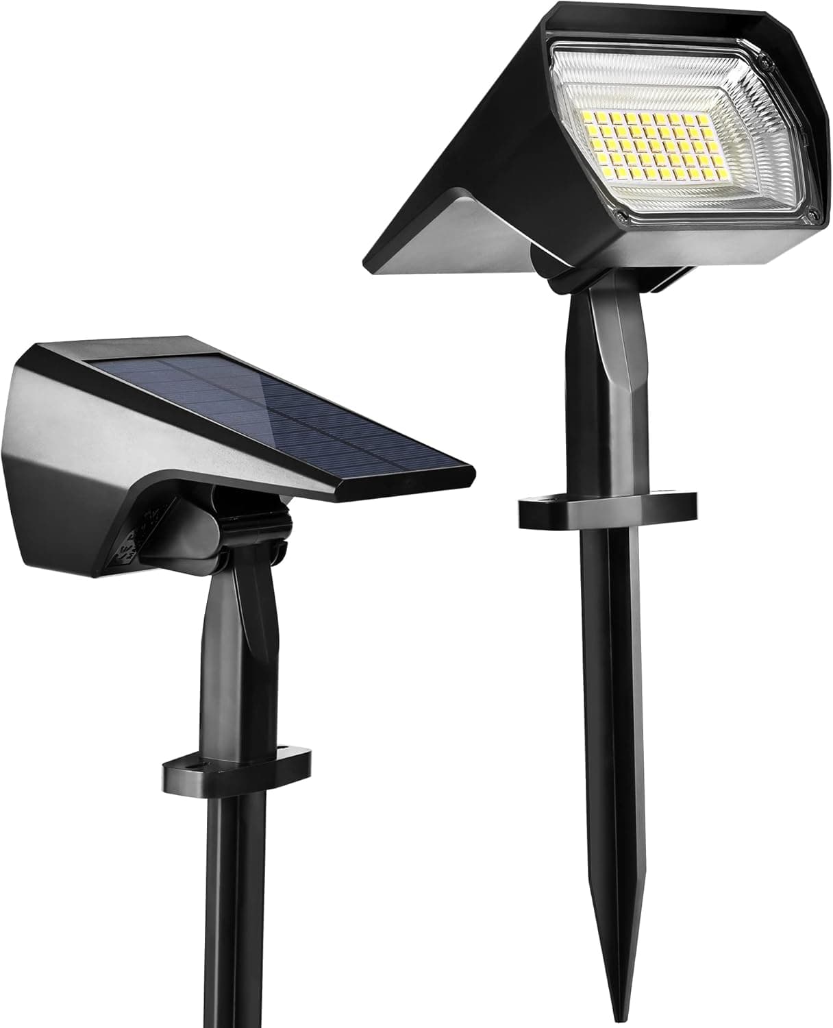 SOLPEX Solar Spot Lights Outdoor 2 Pack, 2 in 1 45 LEDs Flexible Solar Spotlights Outdoor Waterproof, IP67 Waterproof Solar Spotlights for Yard, Lawn, Patio, Path, Garage and Driveway
