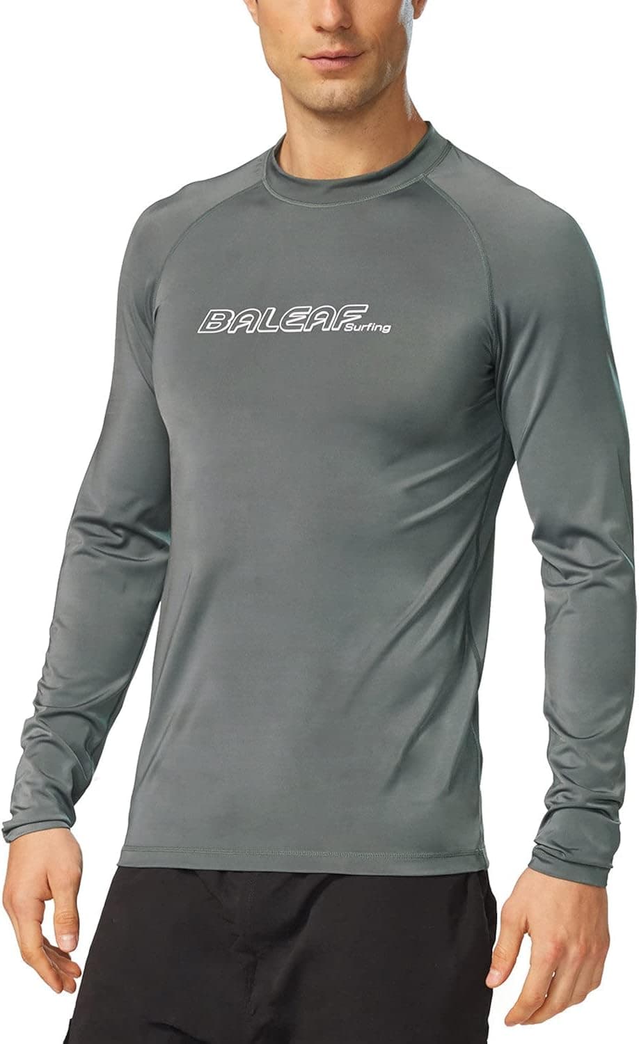 BALEAF Men's Long Sleeve Rashguard UPF 50+ Swim Rash Guard Water Shirts for Surfing Diving Kayaking