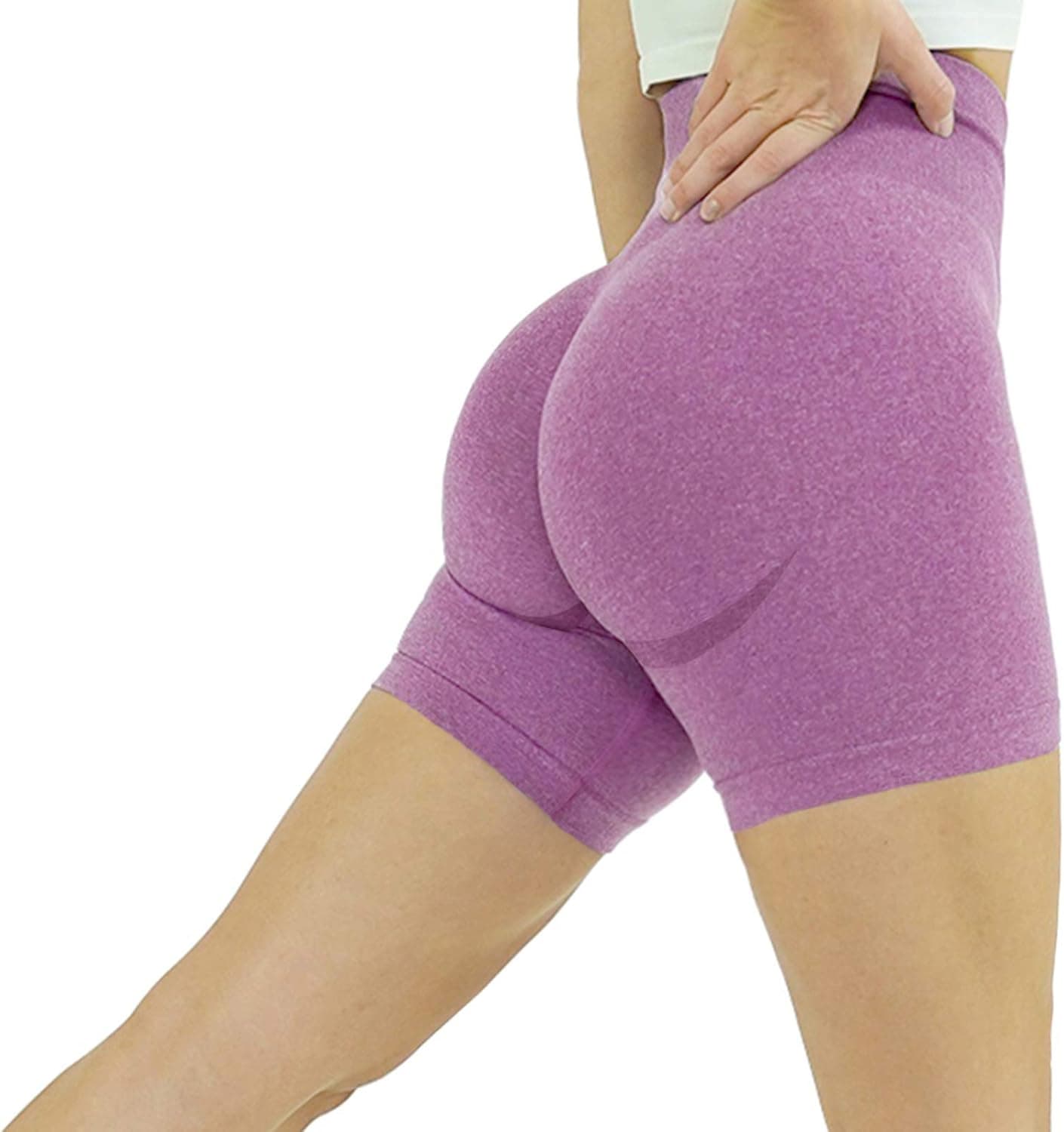 Jetjoy High Waisted Workout Shorts Seamless Biker Shorts for Women Yoga Gym