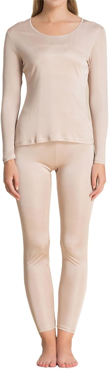 Paradise Silk Pure Silk Knit Women Thermal Long Johns Set