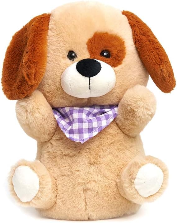 Cuddle Barn - Tickles & Giggles Roscoe | Animated Singing Ticklish Puppy Stuffed Animal Plush Toy with Touch Sensor Tummy Sings B I N G O, 10 Inches