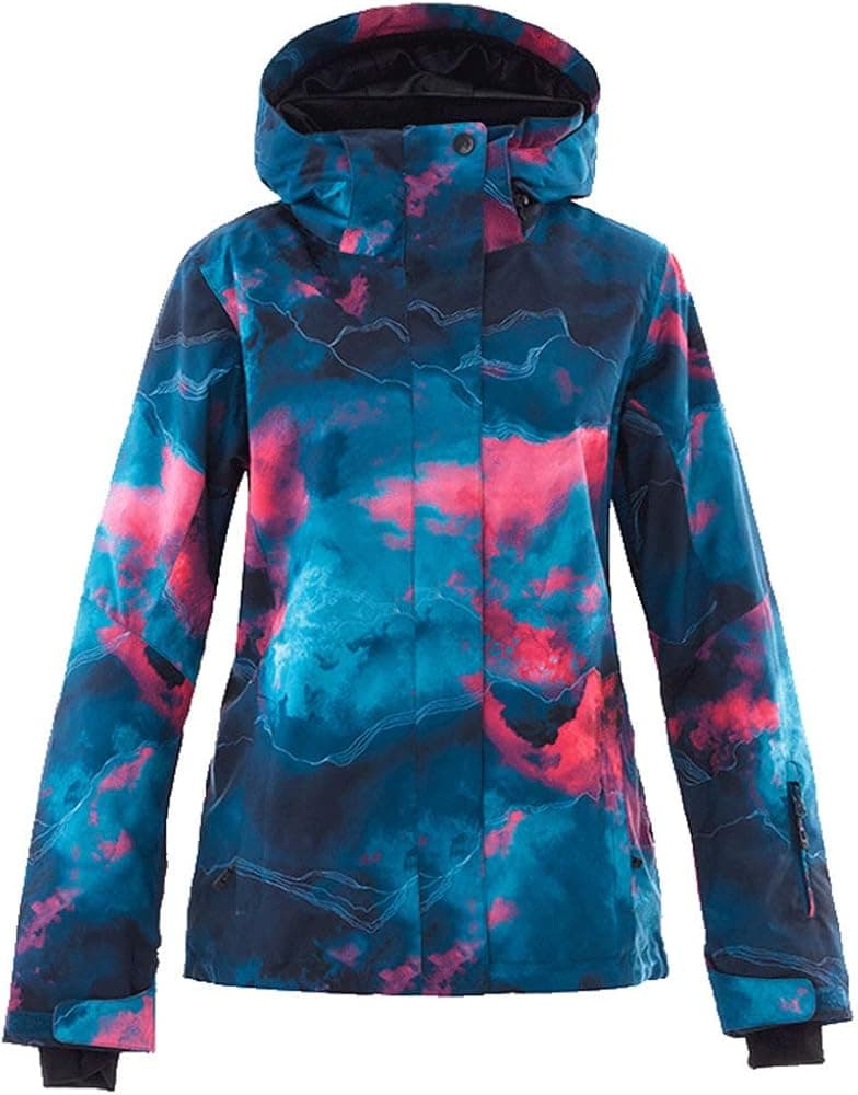 MOUS ONE Women's Waterproof Ski Jacket Colorful Snowboard Jacket and Bib Pant Suit
