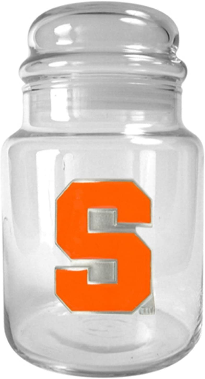 NCAA Syracuse Orange 31-Ounce Glass Candy Jar with Primary Logo