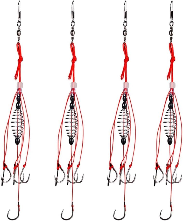 Dyxssm Trap Fishing Hooks Carp Fishing Baits Hook Lure with Fishing Spring Carp Feeder (Pack of 4)
