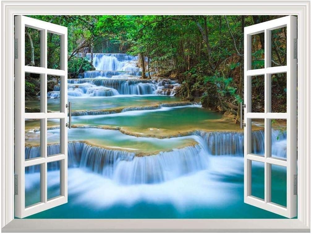 wall26 Peel and Stick Wallpapaer -Collage - | Removable Large Wall Mural Creative Wall Decal (36"x48", Cascading Waterfall)