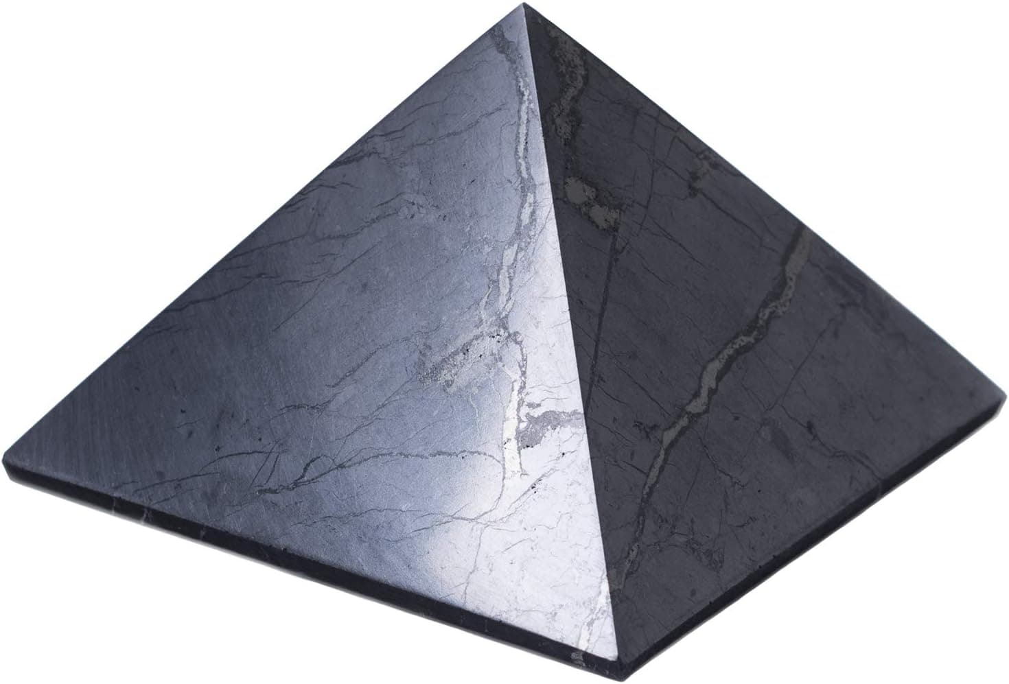 Keled Rocks Shungite Pyramid Polished 3" Edge