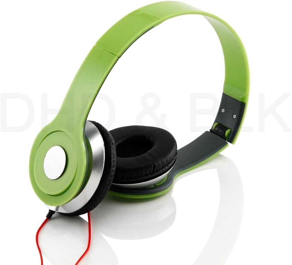 HeadGear 3.5mm Foldable Headphone Headset for Dj Headphone Mp3 M Pc Tablet Music Video and All Other Music Playersp (Green)