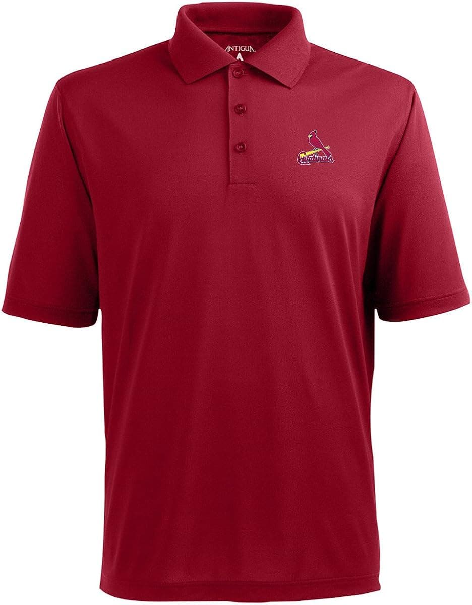 St Louis Cardinals Mens Pique Xtra Lite Polo Shirt (Team Color: Red)