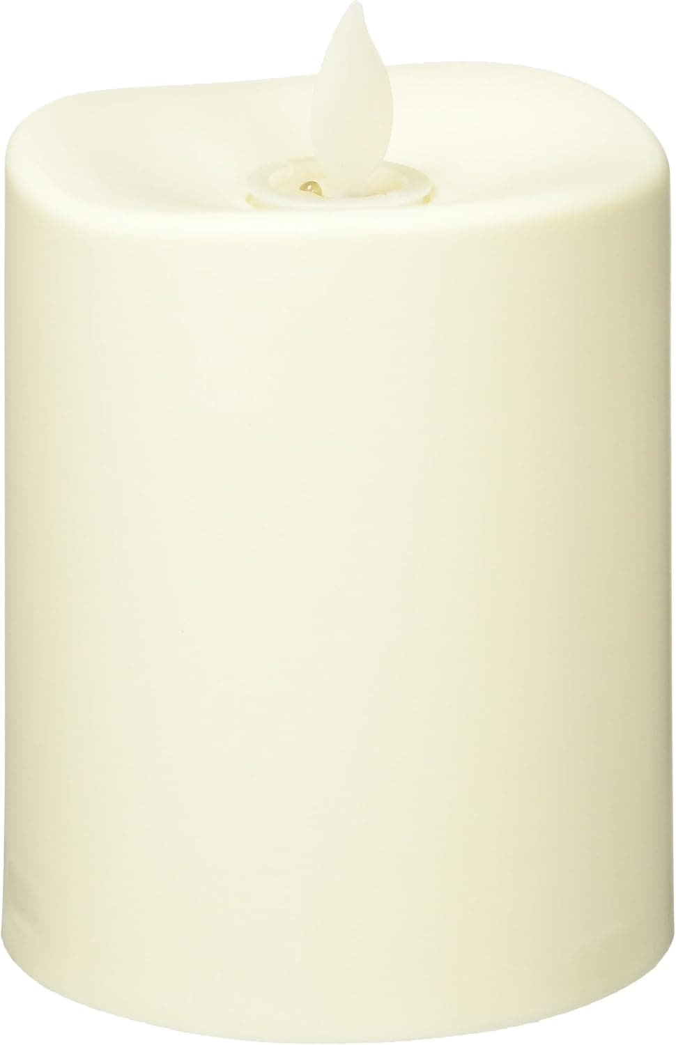 The Gerson Company 3" D x 4" H Indoor-Outdoor Resin Weather Resistant Wavy Edge Candle with Motion Flame 360(R) Technology