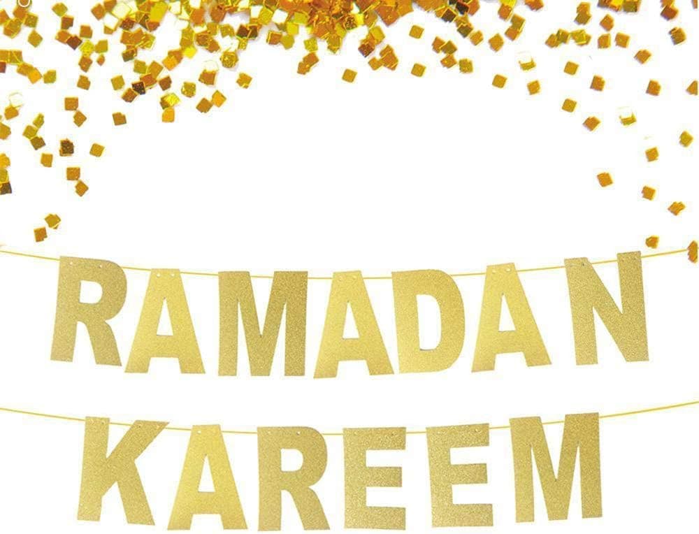 GrantParty Ramadan Kareem - Golden Letters Hanging Banners Eid Festival Party Decoration