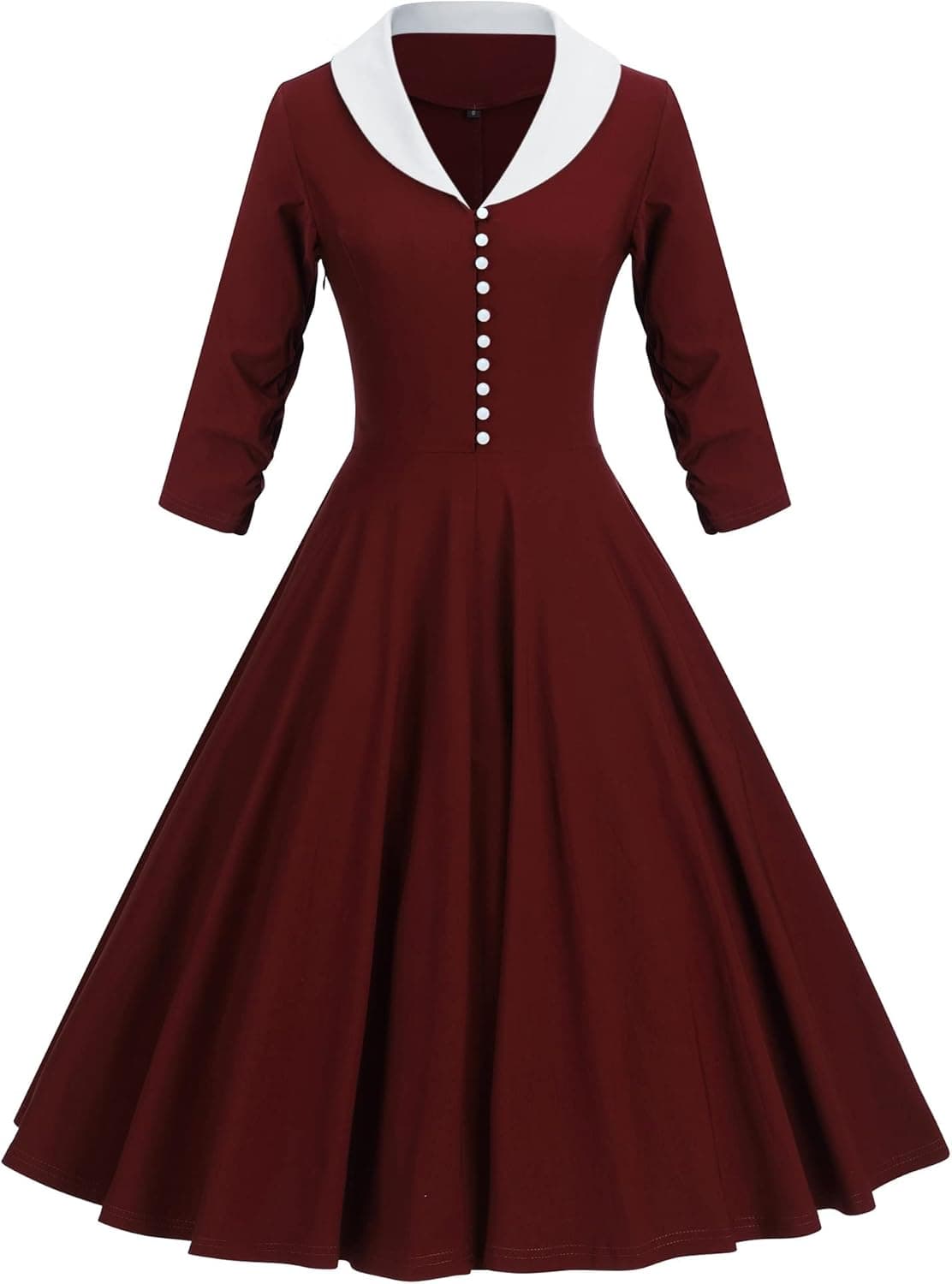 GownTown Womens 1950s Cape Collar Vintage Swing Stretchy Dresses
