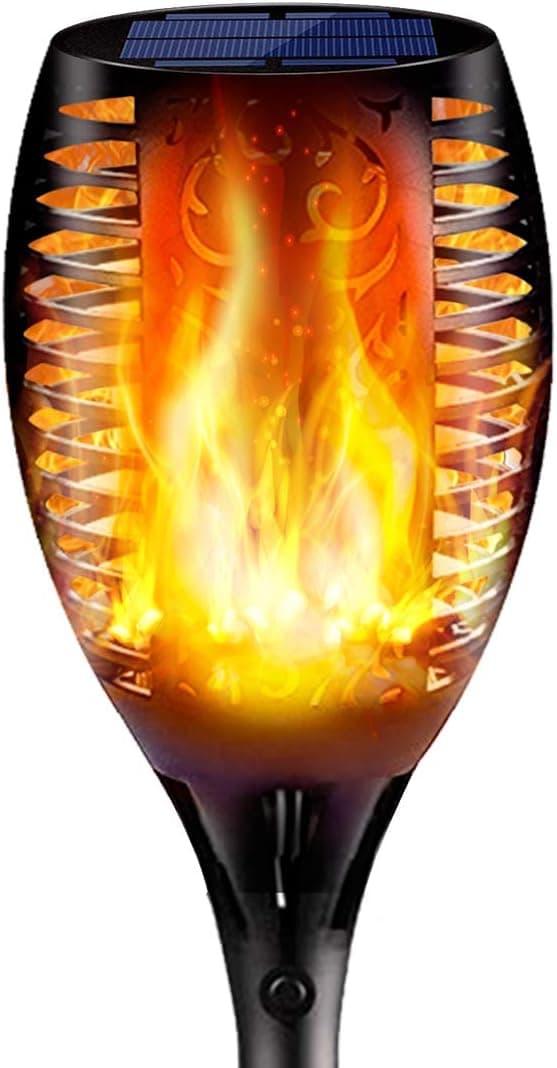 1PC Solar Torch Lights Outdoor, 43 inch 96 LED, Waterproof Landscape Garden Pathway Light with Vivid Dancing Flickering Flames, with Auto On/Off Dusk to Dawn, for Christmas Lights Decoration