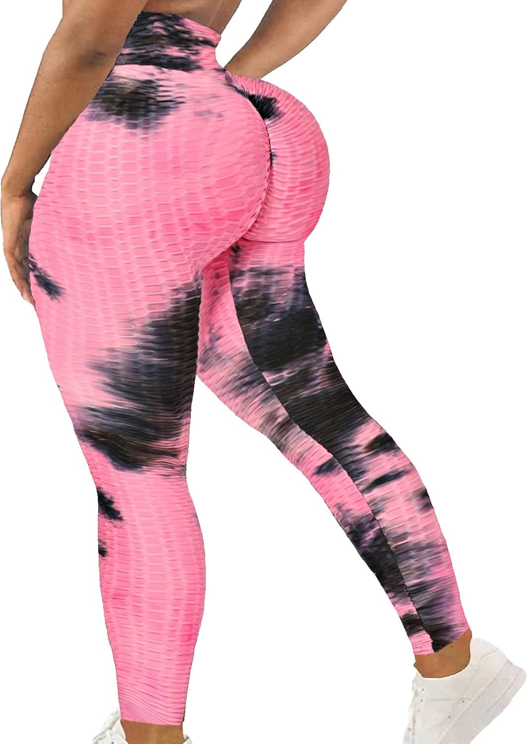 SEASUM Women High Waisted Workout Yoga Pants Butt Lifting Scrunch Booty Leggings Tummy Control Anti Cellulite Textured Tights
