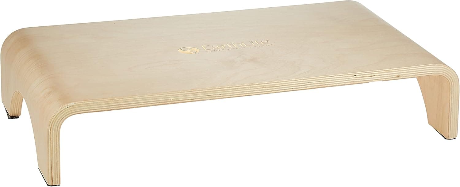 EARTHLITE Wooden Step Stool - Beautiful Finish, Large Surface, Strong & Stable Bed Step, Foot Stool, Massage Step-Up (4" or 7")