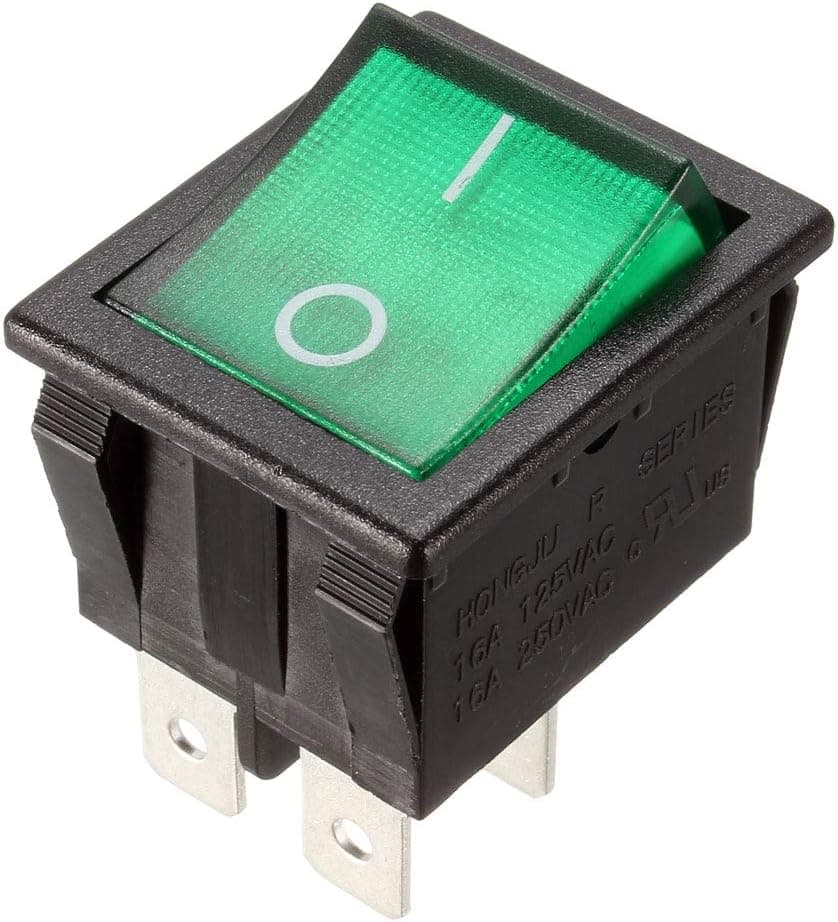 uxcell KCD4 DPST ON-OFF 4 Pin Terminals Rocker Boat Switch 16A AC 250V/125V