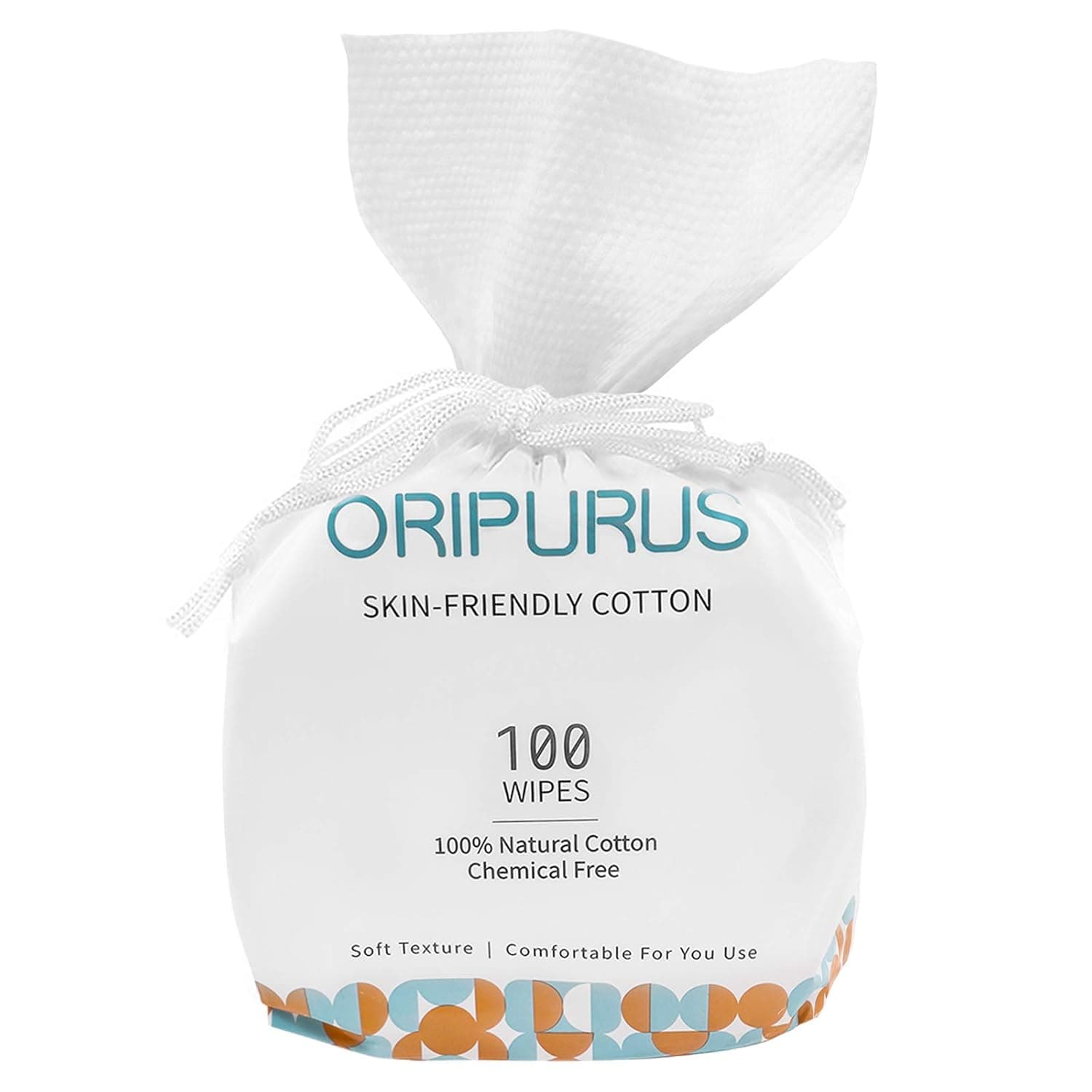 ORIPURUS Disposable Face Towel, Cotton Dry Wipes Facial Towelettes, 100 Wipes Unscented Non-Woven Cotton Wipes Makeup Removal Pads for Sensitive Skin Baby Facial Cleansing