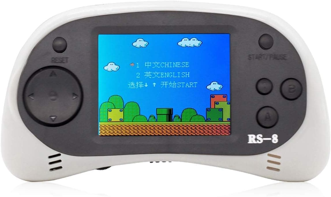 E-MODS GAMING USB Charging Retro Game Console, Portable 260 Built-in Handheld Game, 2.5" LCD Screen, Good Gift for Children(White)