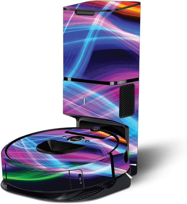 MightySkins Skin Compatible with iRobot Roomba i7+ Robot Vacuum - Light Waves | Protective, Durable, and Unique Vinyl Decal wrap Cover | Easy to Apply, Remove, and Change Styles | Made in The USA