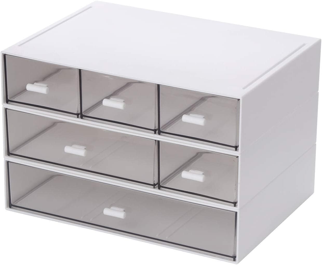 Makeup Organizer 3 Layers Stackable Drawers Cosmetics Jewelry Display Box Space Saving Storage Case for Lipstick, Nail Polish, Brushes