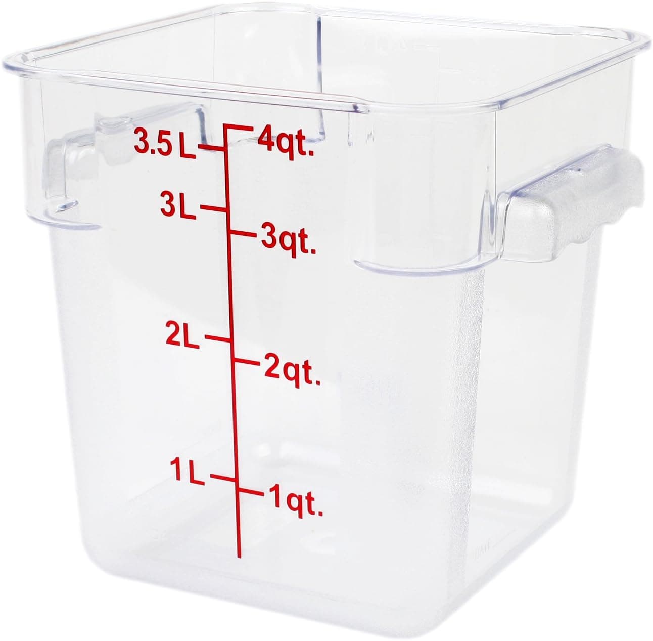 Excellante 4-Quart Polycarbonate Square Food Storage Containers, Clear