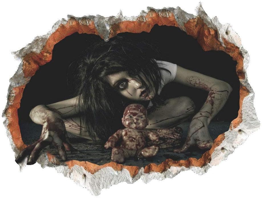 Elevin(TM) Halloween 3D Self Adhesive Wall Stickers Remove Wall Decal Paper Art Home Decor (E)