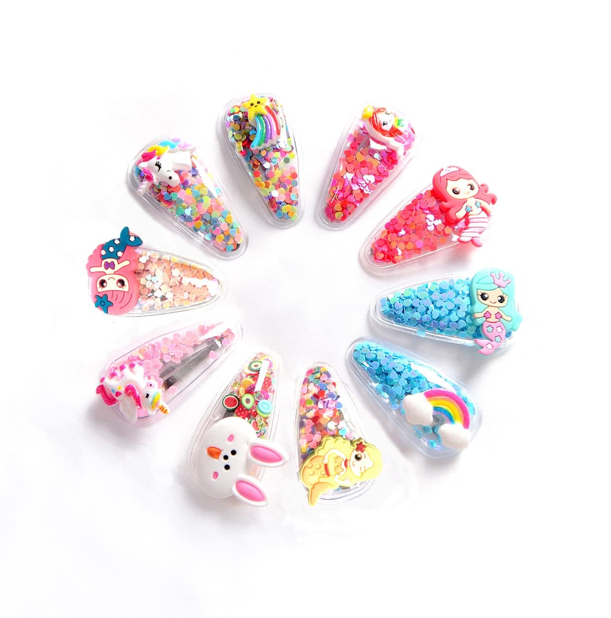 TANLOMY Sparkle Girl Hair Clips, 10 Pieces Barrettes Kit for Toddler Girls, Glitter Hair Pin Kids Hair Accessories Gift Set for Daily Wearing or Parties