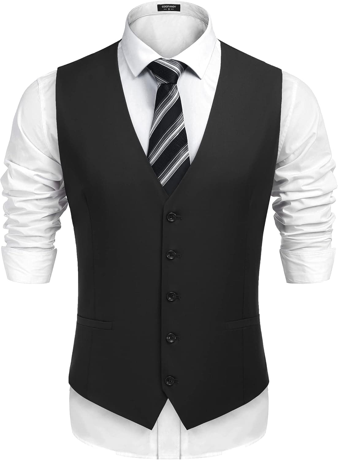 COOFANDY Men's Business Suit Vest Casual Dress Vest Slim Fit Waistcoat Vest