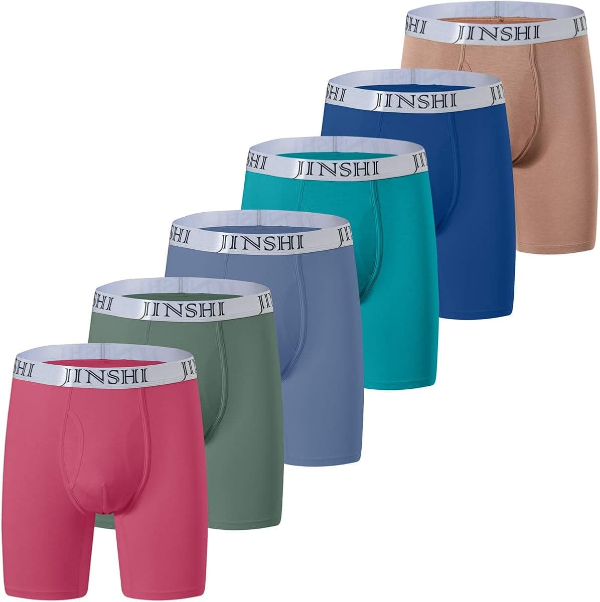 JINSHI Mens Underwear Short Leg Stretch Micro Modal Boxer Briefs