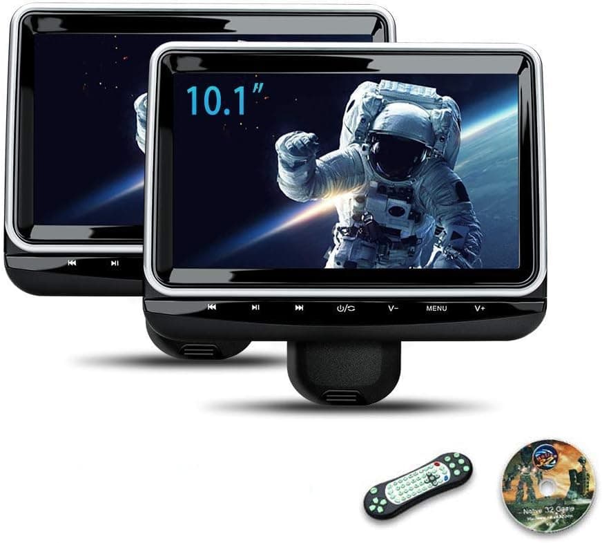 XTRONS Universal 10.1 inch Car Headrest Multimedia CD DVD Player with HDMI USB SD Port Support 8Bit & 32Bit Games Screen Sharing Mounting Bracket Included