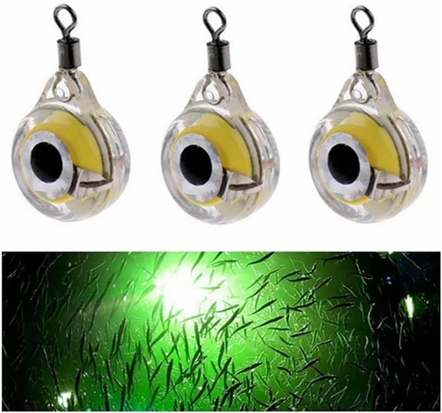 12PACK Mini Fishing Lure Trap Light LED Deep Drop Underwater Eye Shape Fishing Squid Bait Luminous Lure Lamp for Attracting Fish