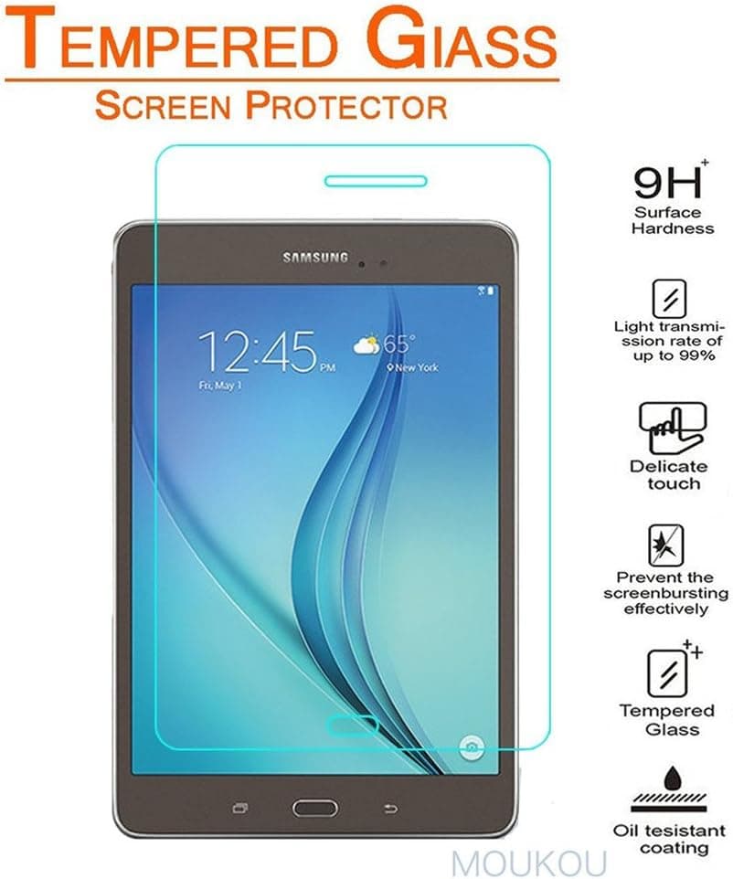 MouKou Samsung Galaxy Tab A 8.0 Screen Protector Tempered Glass Protector Rounded Edges Premium Tempered Glass Screen for Samsung Galxy Tab A 8.0inch