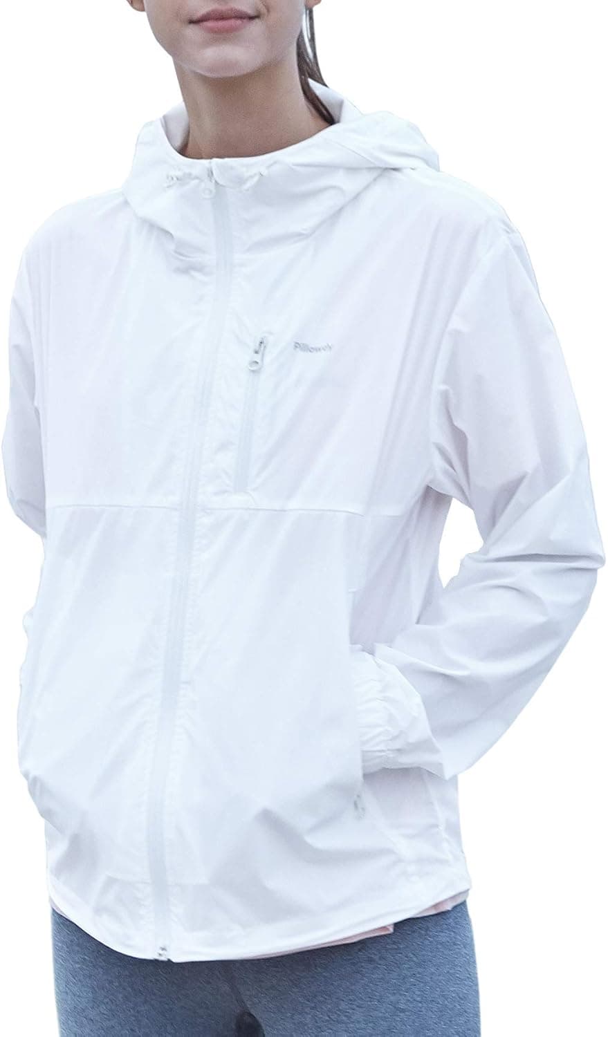 Pillowdy Windbreaker with a Built-in Inflatable Neck Pillow (White, XX-Large)
