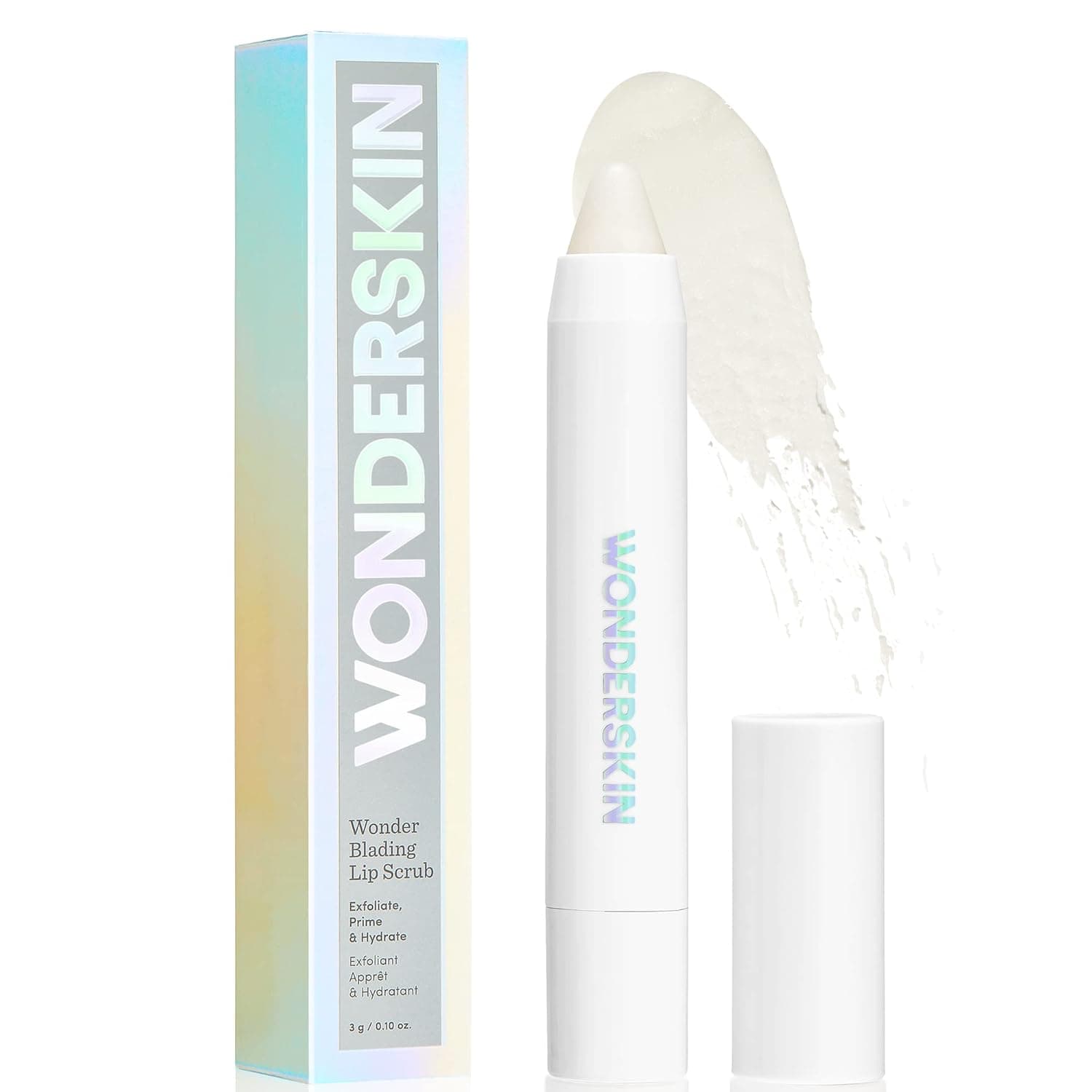 Wonderskin 3-in-1 Lip Scrub Exfoliator & Moisturizer, Lip Exfoliator Scrub, Lip Therapy, Hydrating Lip Balm for Soft, Nourished, Flake-Free Lips with One-Step Prep, 0.10oz