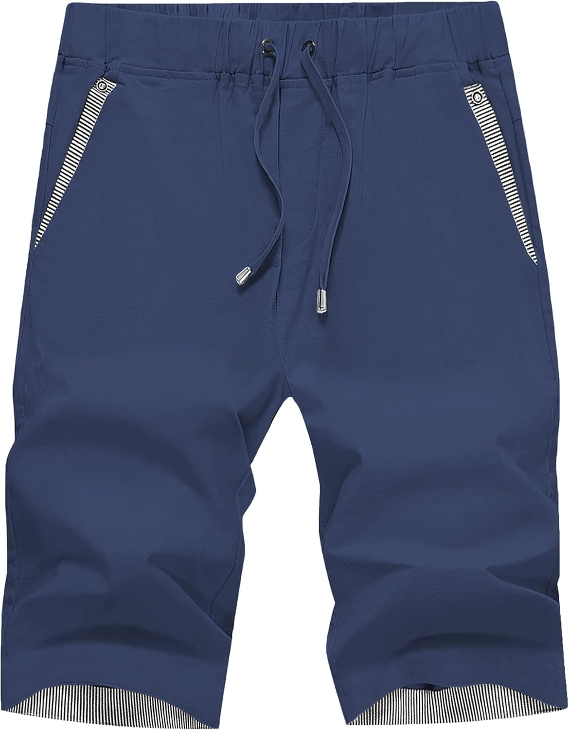 Janmid Men's Linen Casual Short Drawstring Summer Beach Shorts