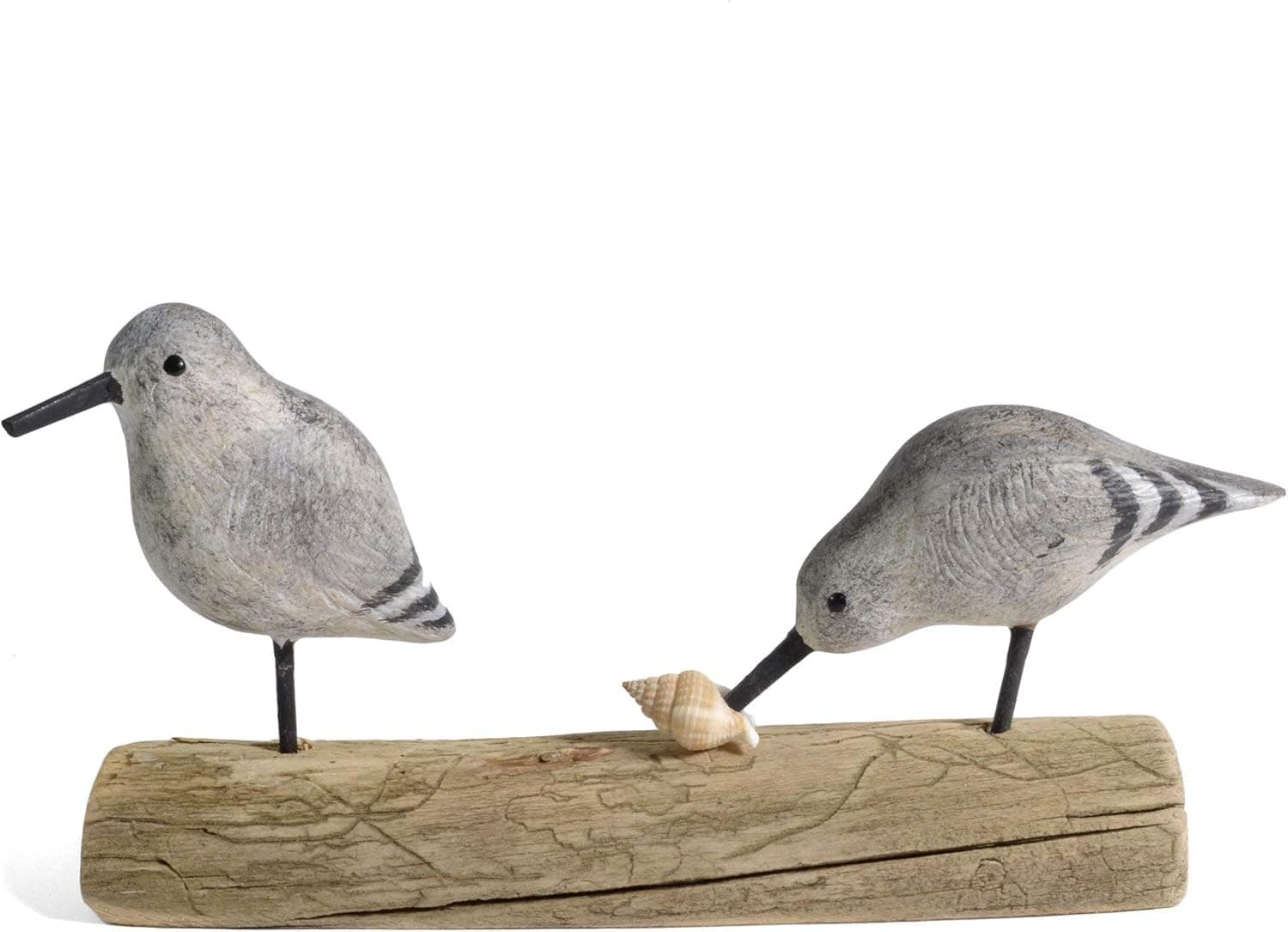 The Painted Bird by Richard Morgan Two Sandpipers Carved Wood Figurine, Handmade in The USA