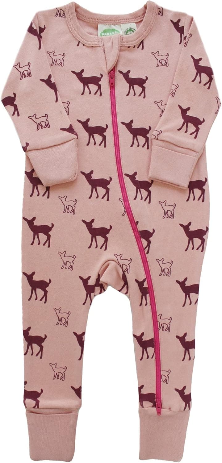 PARADE Organic Signature Print '2-Way' Zip Romper - Long Sleeve