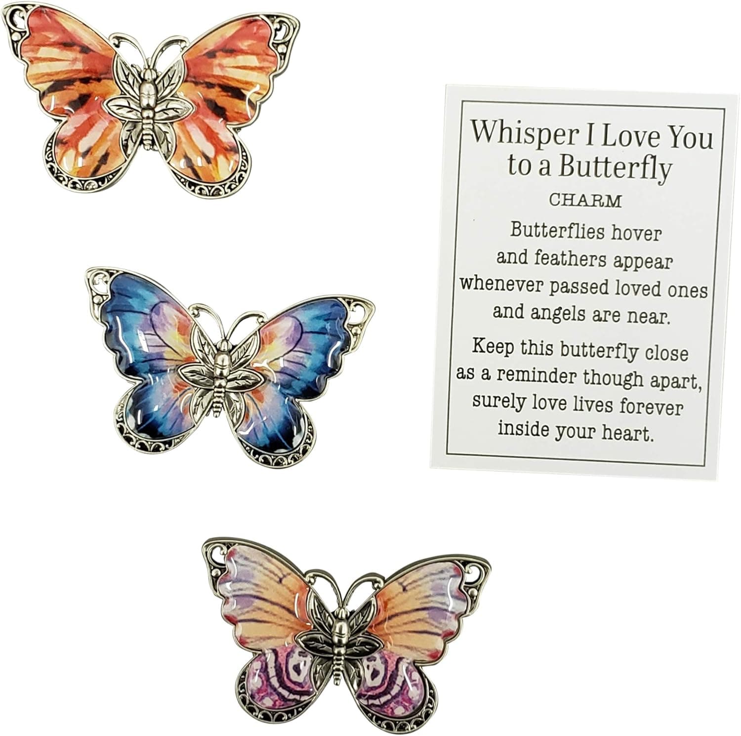Ganz A Butterfly is a Messenger from Heaven Butterfly Charm Pocket Token with Story Card ~ Random Color Will be Chosen ~ 1 Token & Card