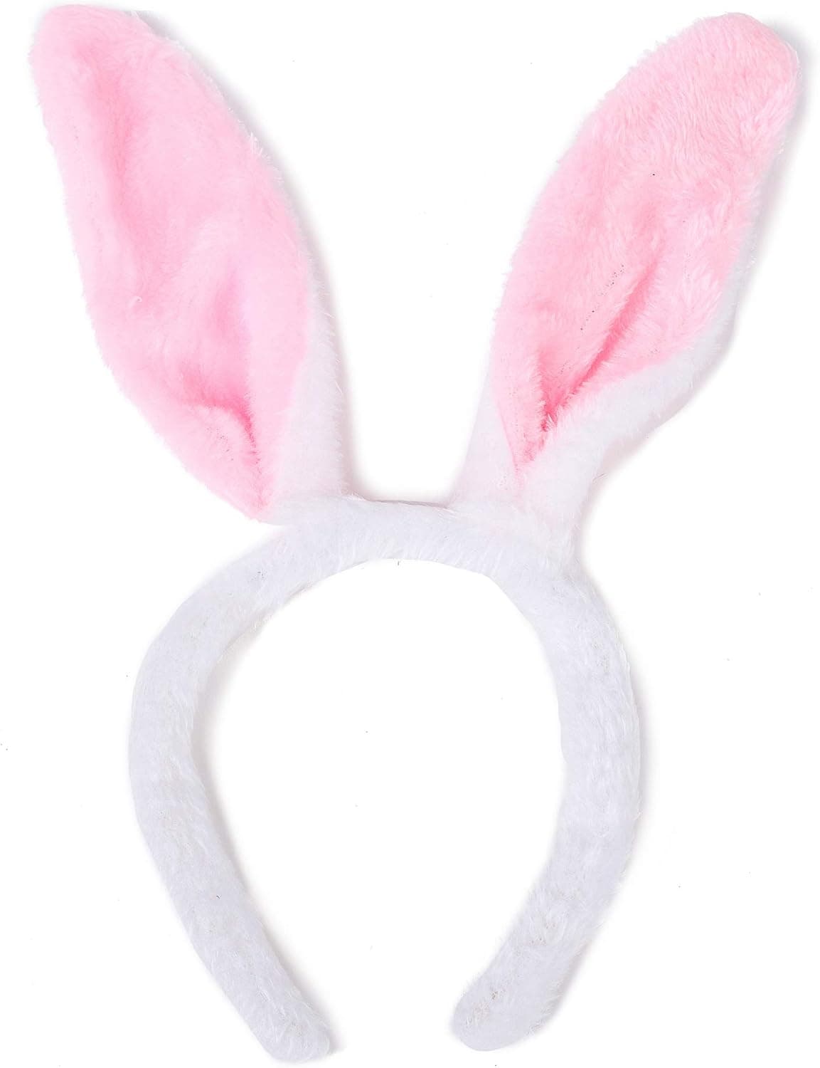 Xena Easter Furry White Pink Bunny Ears Headband Costume Party Favors 11.8 Inches
