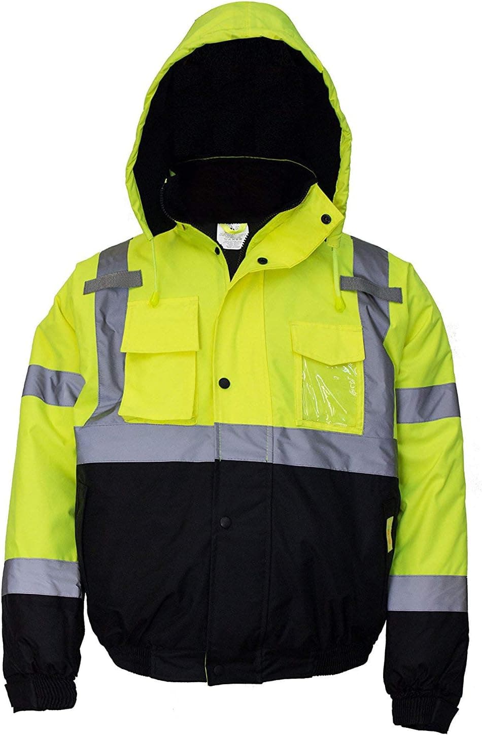 Troy Safety WJ9012 Men's ANSI Class 3 High Visibility Bomber Safety Jacket, Waterproof (Extra Large, Lime)