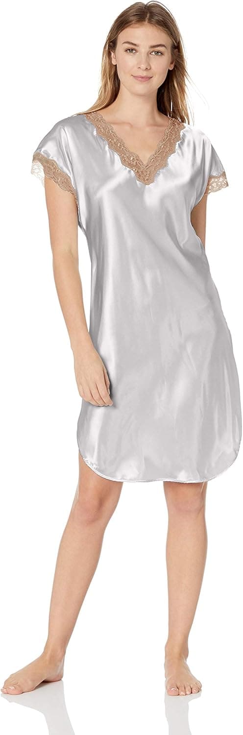 Shadowline Women's Charming Satin Chameuse Sleepshirt